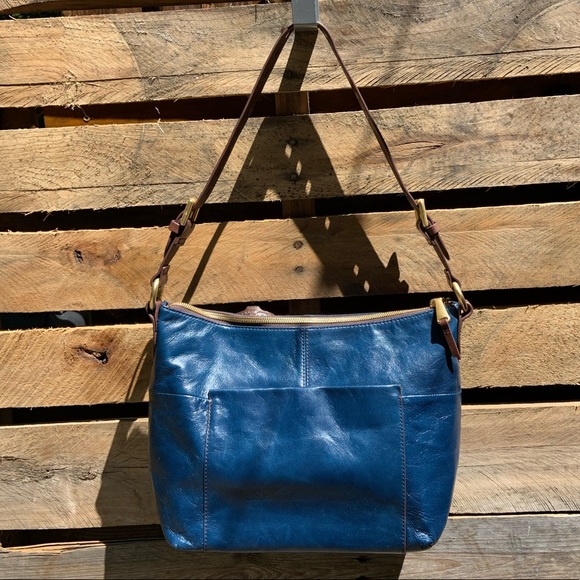 HOBO Handbags - HOBO Charlie Sapphire Leather Shoulder Bag Handbag